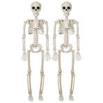 2PCS Skeleton Decorations 35.4 Inch Plastic Posable Spooky Full Body Skeleton Haunted House Prop for Outdoor Indoor Party Yard Garden Lawn Decor