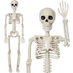 2PCS Skeleton Decorations 35.4 Inch Plastic Posable Spooky Full Body Skeleton Haunted House Prop for Outdoor Indoor Party Yard Garden Lawn Decor