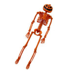 Human Skeleton 35.4in Plastic Realistic Creepy Pumpkin Skeleton for Decoration Prop