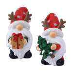 2Pcs Santa Ornament Xmas Statue Art Craft Room Tabletop Display Winter New Year Decor