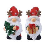 2Pcs Santa Ornament Xmas Statue Art Craft Room Tabletop Display Winter New Year Decor