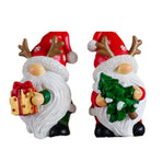 2Pcs Santa Ornament Xmas Statue Art Craft Room Tabletop Display Winter New Year Decor
