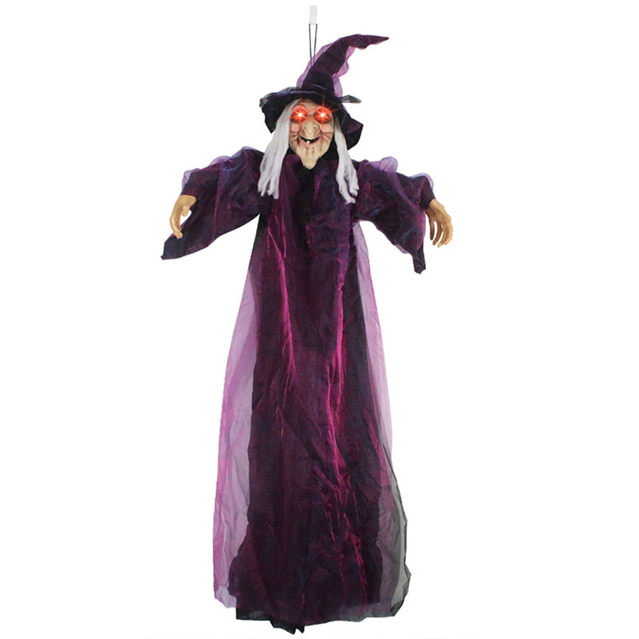 Hanging Witches Decor Voice Control Glowing Screaming Fabric Hanging Horror Toy for Festival Carnival Party