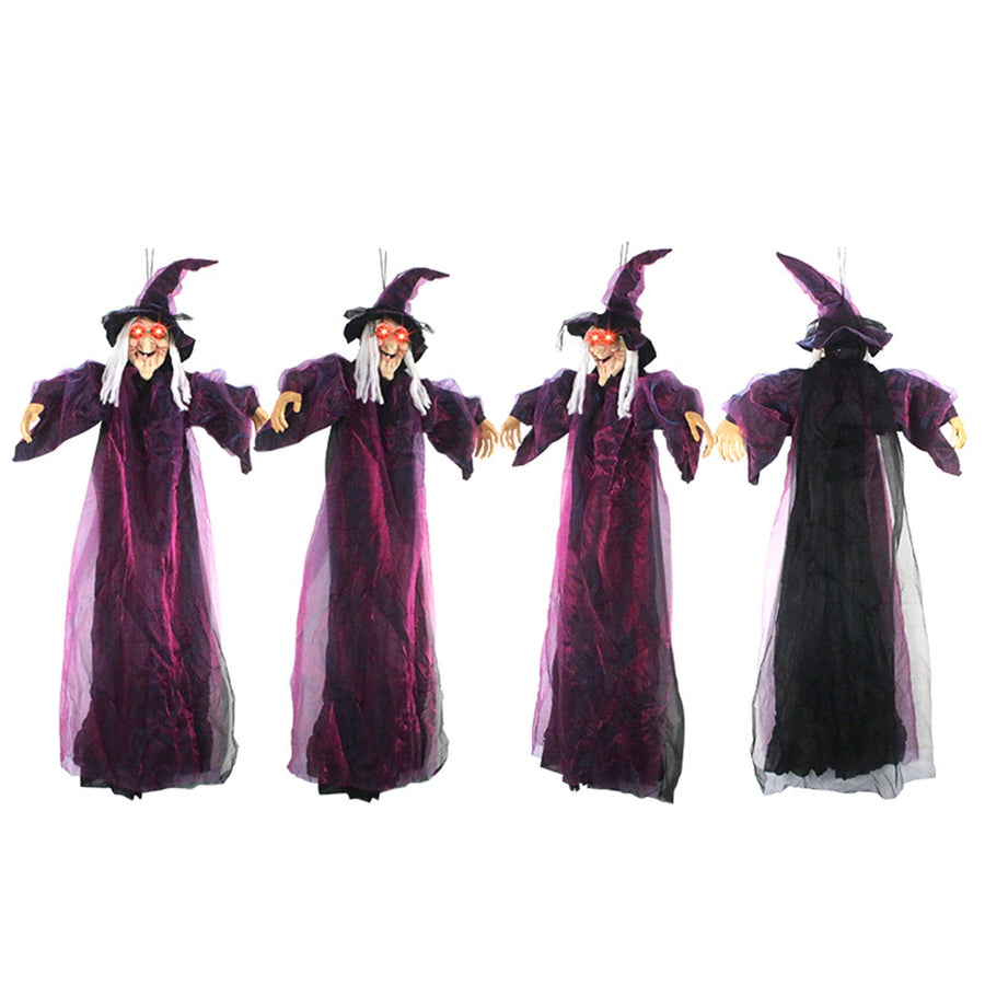 Hanging Witches Decor Voice Control Glowing Screaming Fabric Hanging Horror Toy for Festival Carnival Party