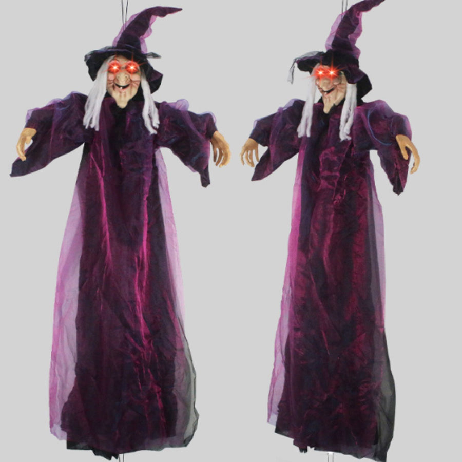 Hanging Witches Decor Voice Control Glowing Screaming Fabric Hanging Horror Toy for Festival Carnival Party