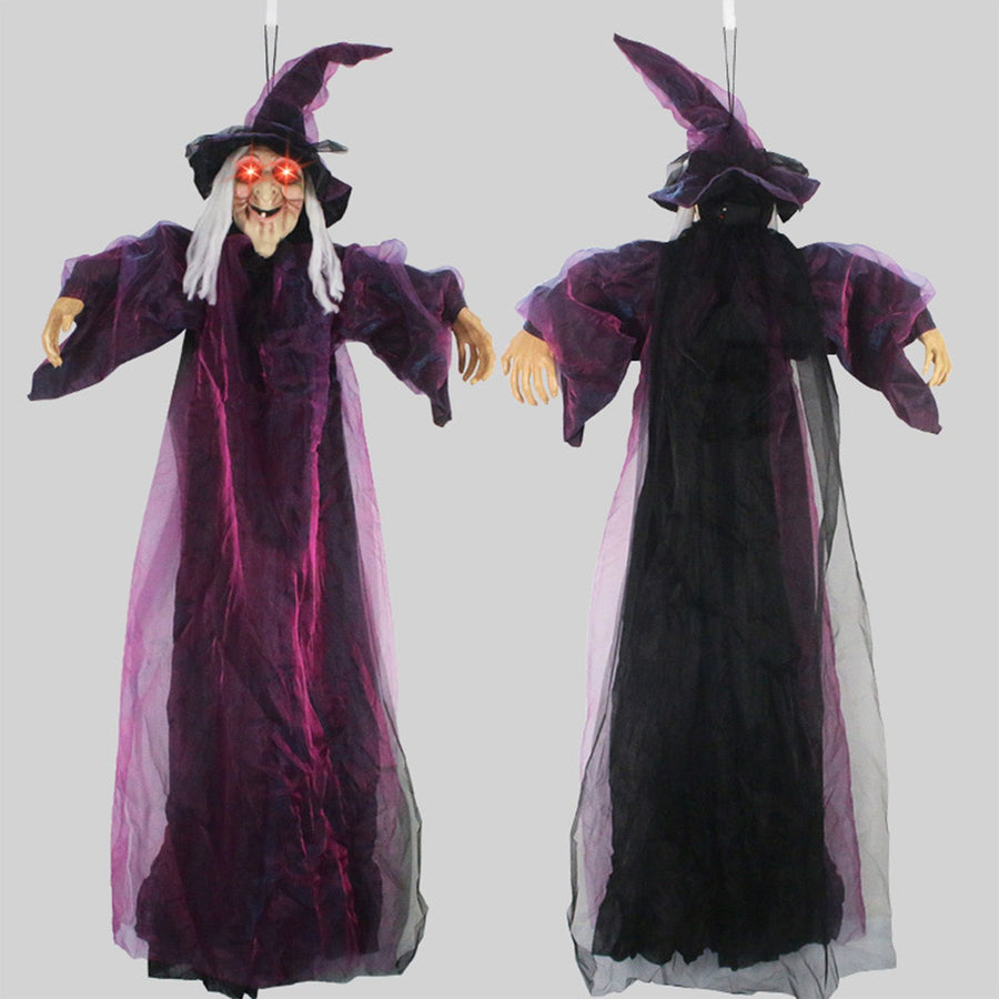 Hanging Witches Decor Voice Control Glowing Screaming Fabric Hanging Horror Toy for Festival Carnival Party