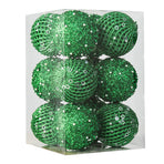 12pcs Xmas Ball Ornament Creative Lightweight Foam Xmas Tree Decorative Ball for Wedding Home Commercial Decoration Green