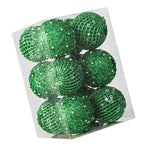 12pcs Xmas Ball Ornament Creative Lightweight Foam Xmas Tree Decorative Ball for Wedding Home Commercial Decoration Green