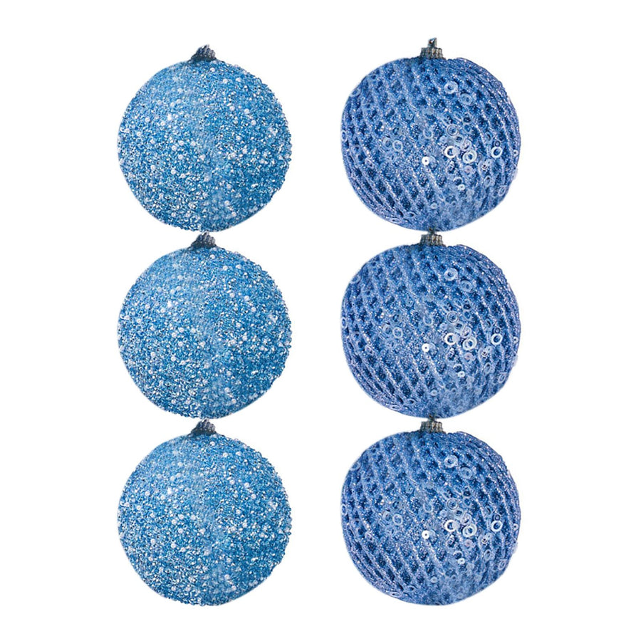 6Pcs Xmas Tree Snowball Ornaments Pendant Decor Foam Wedding Decoration Scene Props 10cm Blue
