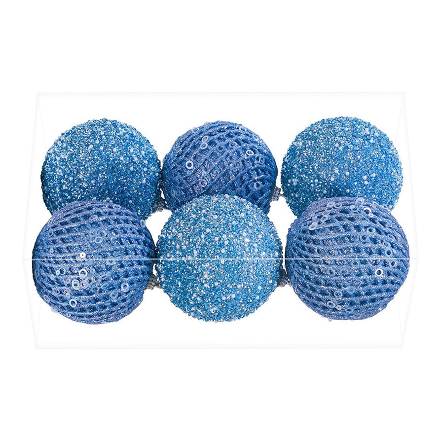 6Pcs Xmas Tree Snowball Ornaments Pendant Decor Foam Wedding Decoration Scene Props 10cm Blue