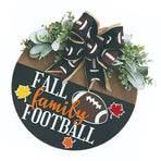 Front Door Sign Wooden Xmas Football Front Door Hanging Plaque Decor for Wall Porch