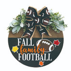 Front Door Sign Wooden Xmas Football Front Door Hanging Plaque Decor for Wall Porch