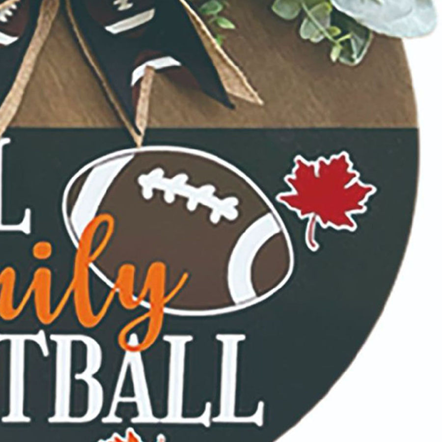 Front Door Sign Wooden Xmas Football Front Door Hanging Plaque Decor for Wall Porch