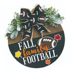 Front Door Sign Wooden Xmas Football Front Door Hanging Plaque Decor for Wall Porch