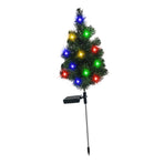 Solar Xmas Tree Stake Light Water Proof Outdoor LED Color Lighted Xmas Tree for Garden Courtyard Landscape