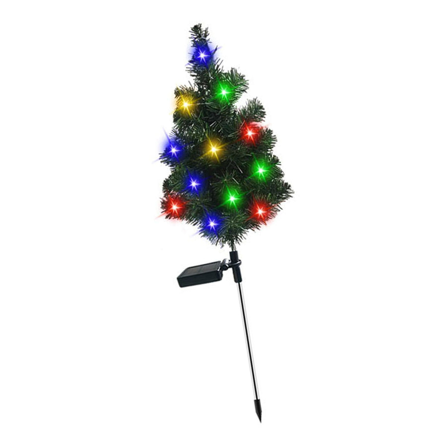 Solar Xmas Tree Stake Light Water Proof Outdoor LED Color Lighted Xmas Tree for Garden Courtyard Landscape