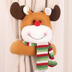 Cute Curtain Tiebacks Clip Decorative Cartoon Window Drapery Ties for Holiday Bedroom Living Room Reindeer Version