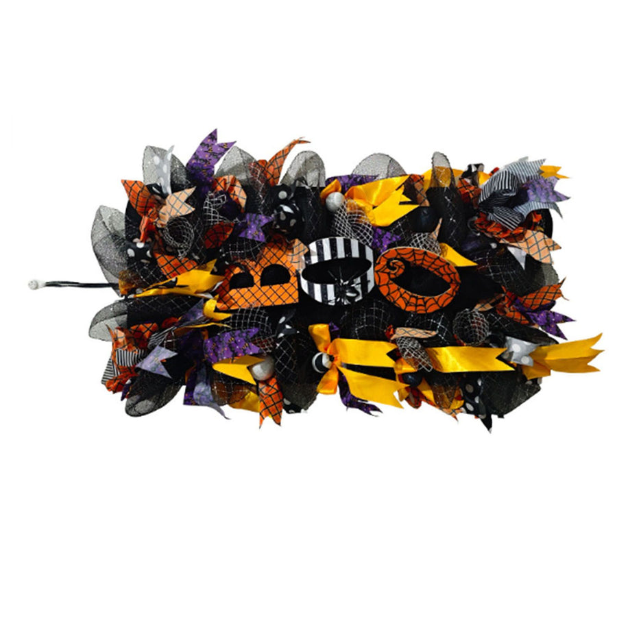 Spooky Wreath for Door Decoration Funny Pumpkin Spiderweb Hanging Hook Spooky Wreath Ornament