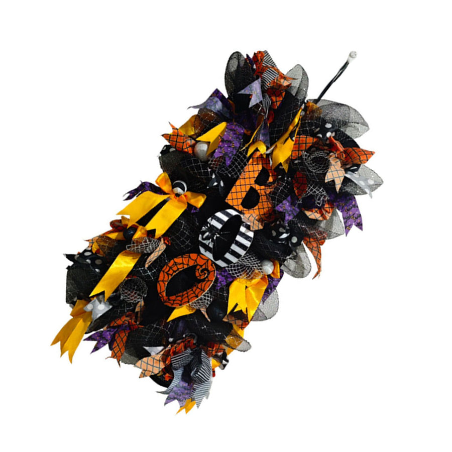 Spooky Wreath for Door Decoration Funny Pumpkin Spiderweb Hanging Hook Spooky Wreath Ornament