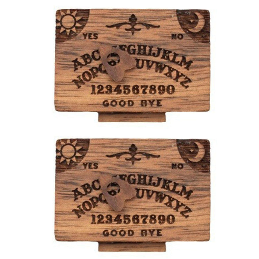 Miniature Wooden Ouija Board with Drawer Heart Pattern Functional Spirit Board Decoration for Home 2pcs