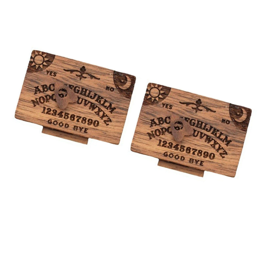 Miniature Wooden Ouija Board with Drawer Heart Pattern Functional Spirit Board Decoration for Home 2pcs