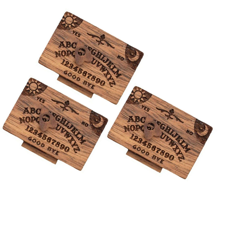 Miniature Wooden Ouija Board with Drawer Heart Pattern Functional Spirit Board Decoration for Home 3pcs