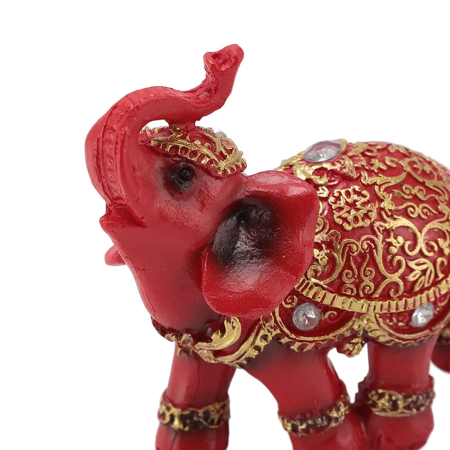 Elephant Statue Wealth Lucky Feng Shui Elephant Figurine Home Decor House Warming Present TV Cabinet Entryway Decoration Red S