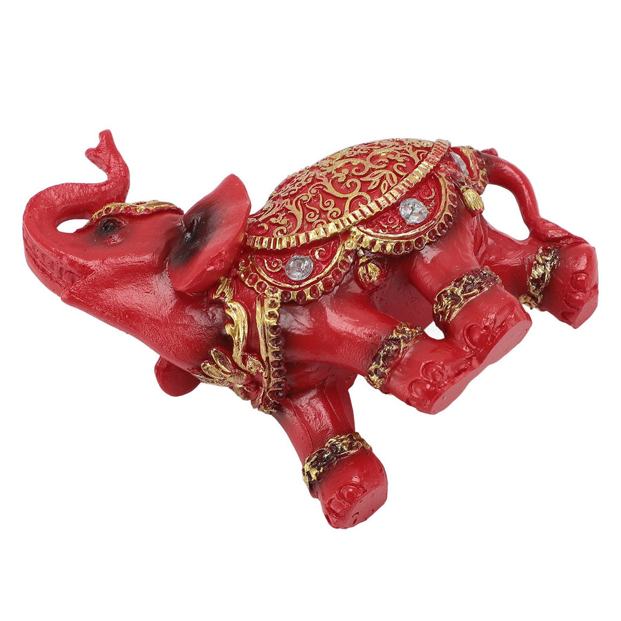Elephant Statue Wealth Lucky Feng Shui Elephant Figurine Home Decor House Warming Present TV Cabinet Entryway Decoration Red S