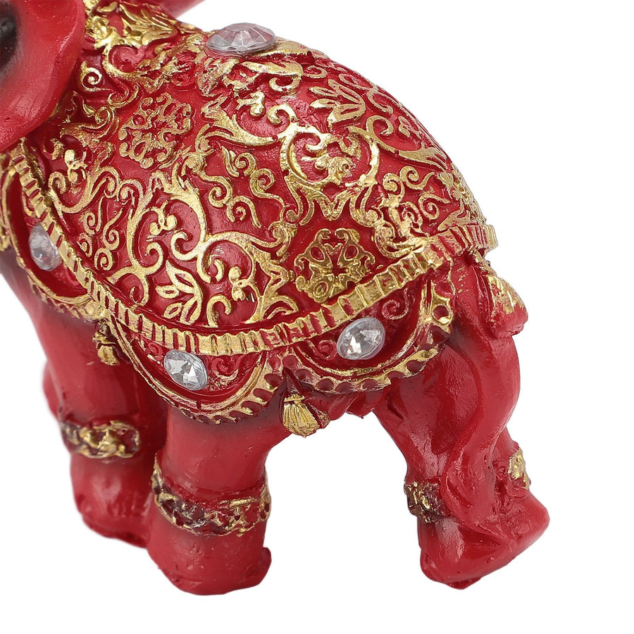 Elephant Statue Wealth Lucky Feng Shui Elephant Figurine Home Decor House Warming Present TV Cabinet Entryway Decoration Red S