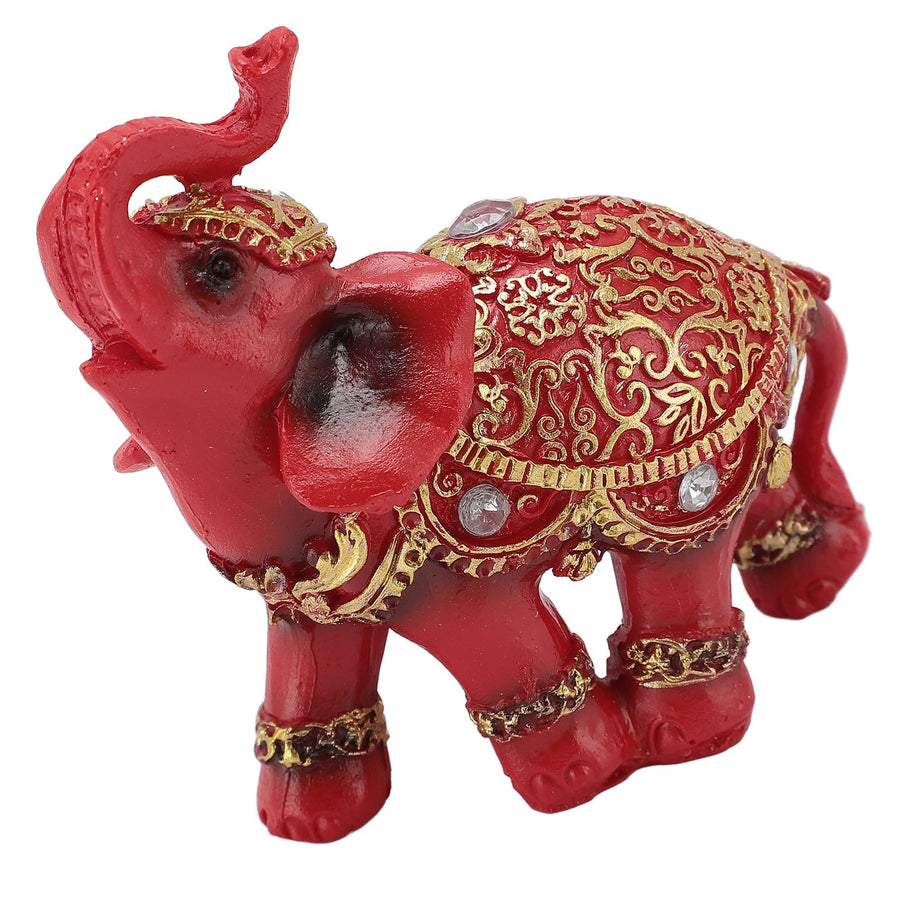 Elephant Statue Wealth Lucky Feng Shui Elephant Figurine Home Decor House Warming Present TV Cabinet Entryway Decoration Red S