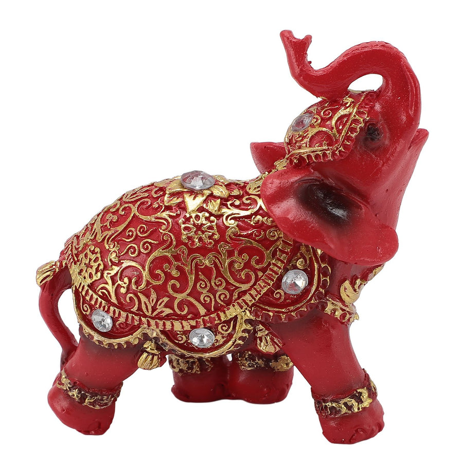 Elephant Statue Wealth Lucky Feng Shui Elephant Figurine Home Decor House Warming Present TV Cabinet Entryway Decoration Red S