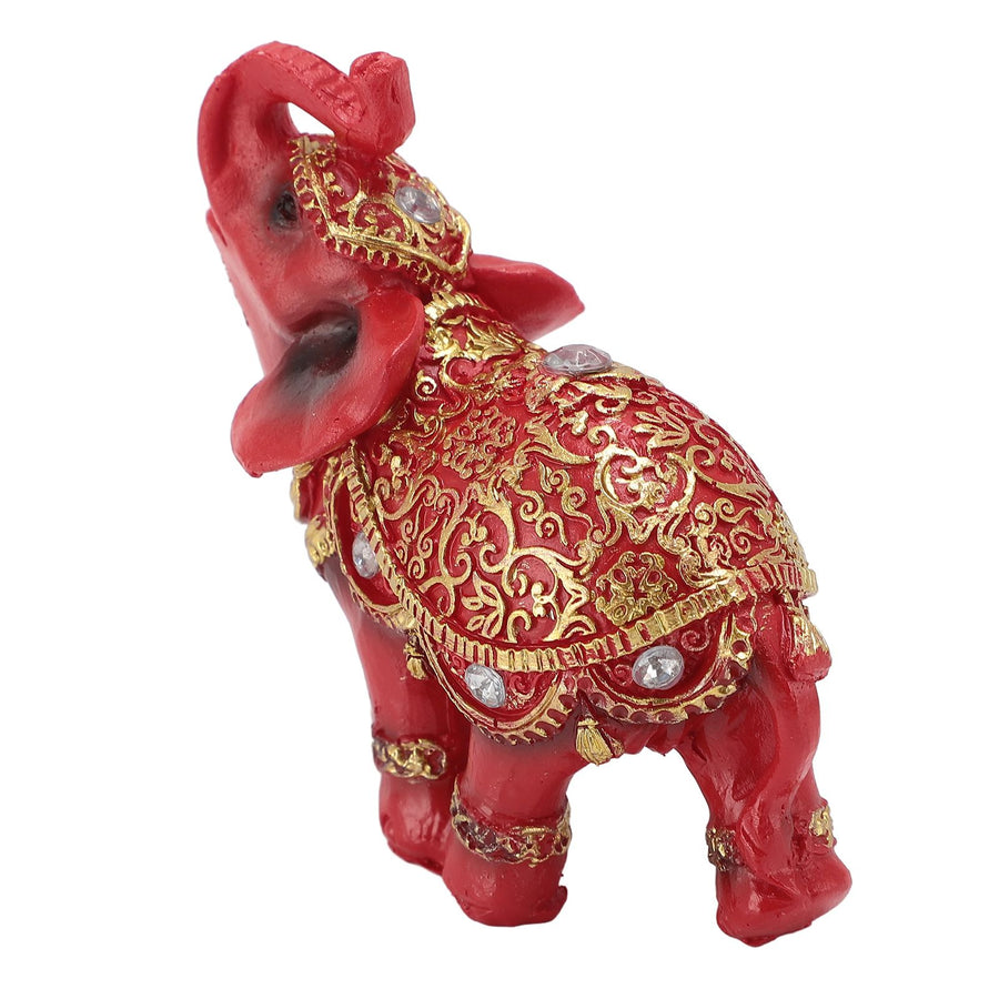 Elephant Statue Wealth Lucky Feng Shui Elephant Figurine Home Decor House Warming Present TV Cabinet Entryway Decoration Red S