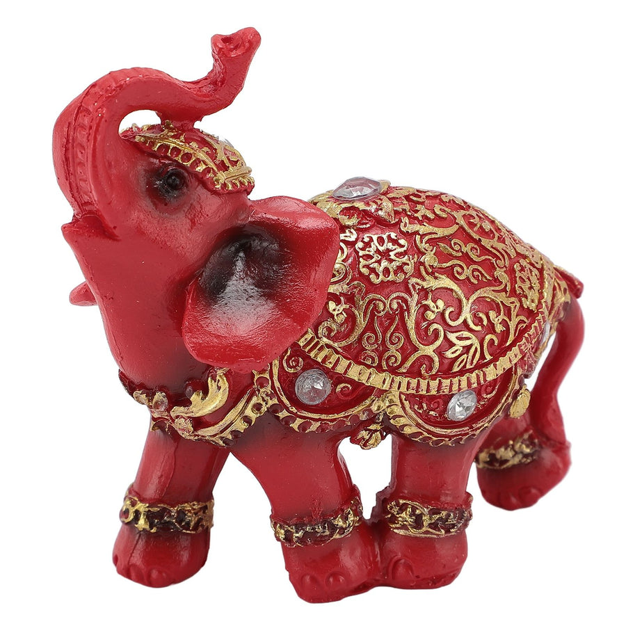 Elephant Statue Wealth Lucky Feng Shui Elephant Figurine Home Decor House Warming Present TV Cabinet Entryway Decoration Red S