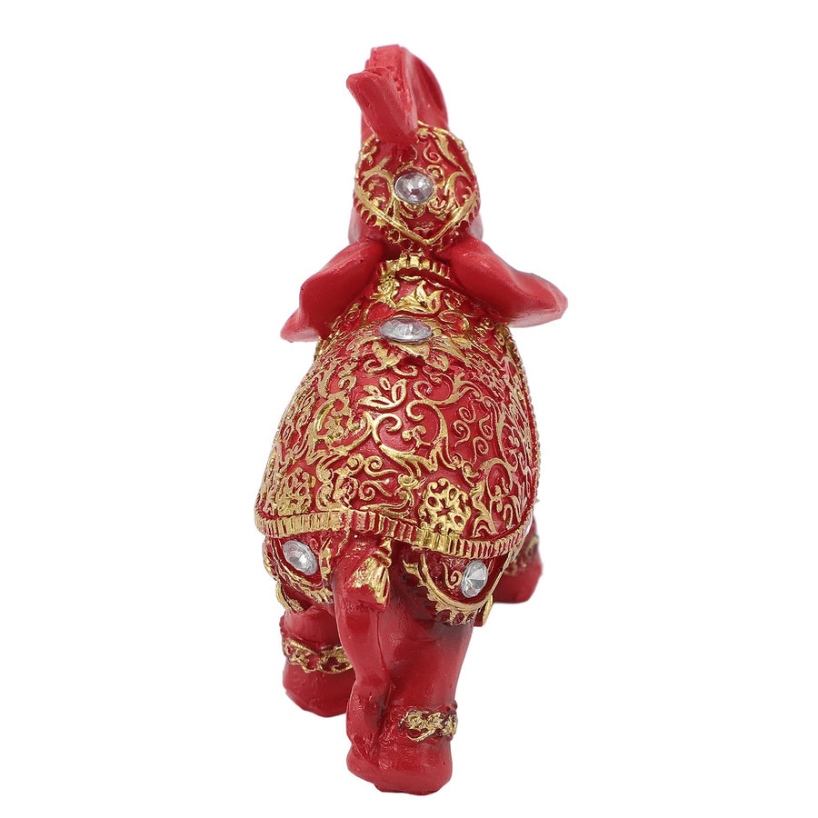 Elephant Statue Wealth Lucky Feng Shui Elephant Figurine Home Decor House Warming Present TV Cabinet Entryway Decoration Red S