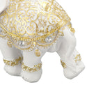 Elephant Statue White Resin Cute Lucky Elephant Sculpture for Entryway Bookshelf Computer Desk Home Decoration M