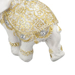 Elephant Statue White Resin Cute Lucky Elephant Sculpture for Entryway Bookshelf Computer Desk Home Decoration S