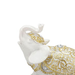 Elephant Statue White Resin Cute Lucky Elephant Sculpture for Entryway Bookshelf Computer Desk Home Decoration S