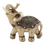 Elephant Statue Gold Good Luck Wealth Resin Elephant Sculpture for TV Cabinet Entryway Home Decoration L