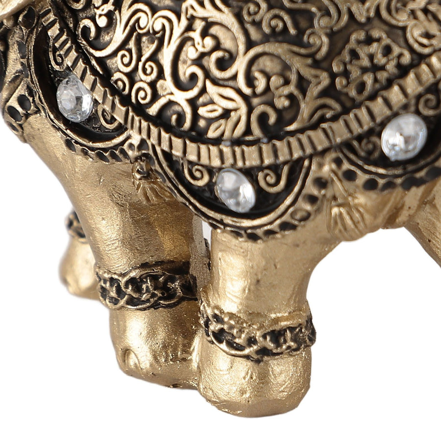 Elephant Statue Gold Good Luck Wealth Resin Elephant Sculpture for TV Cabinet Entryway Home Decoration S