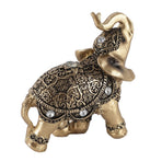 Elephant Statue Gold Good Luck Wealth Resin Elephant Sculpture for TV Cabinet Entryway Home Decoration S