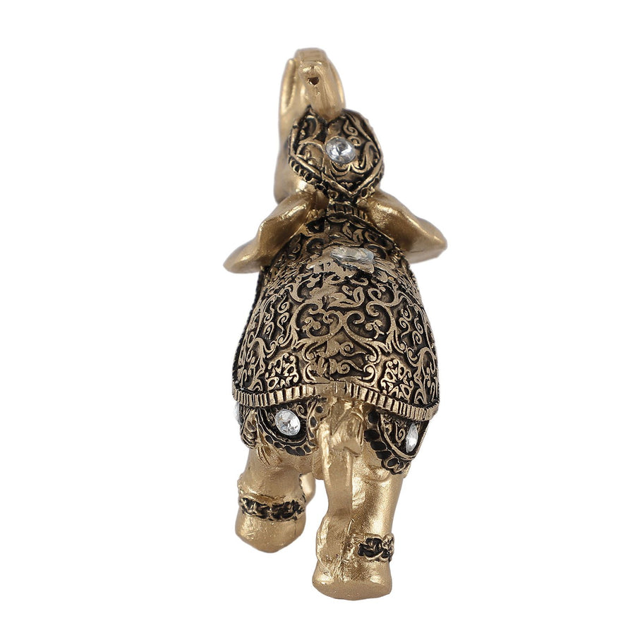 Elephant Statue Gold Good Luck Wealth Resin Elephant Sculpture for TV Cabinet Entryway Home Decoration S