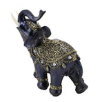 Elephant Figurine Resin Feng Shui Wealth Lucky Elephant Statue Decorative Ornament for Home Housewarming Gift Blue L