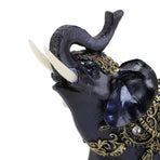 Elephant Figurine Resin Feng Shui Wealth Lucky Elephant Statue Decorative Ornament for Home Housewarming Gift Blue L