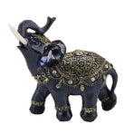 Elephant Figurine Resin Feng Shui Wealth Lucky Elephant Statue Decorative Ornament for Home Housewarming Gift Blue L