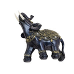 Elephant Figurine Resin Feng Shui Wealth Lucky Elephant Statue Decorative Ornament for Home Housewarming Gift Blue L