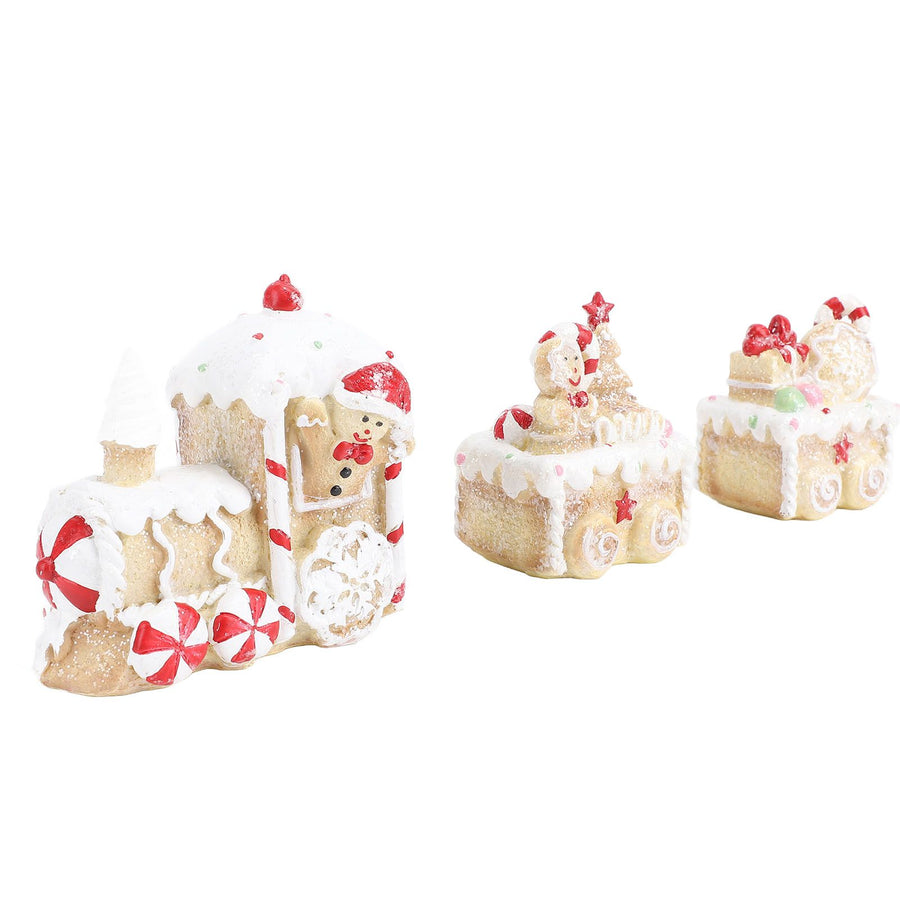 Xmas Train Three Part Resin Creative Cute Fade Resistant Xmas Train Figurine for Decoration