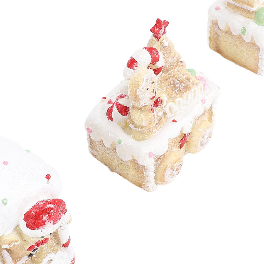 Xmas Train Three Part Resin Creative Cute Fade Resistant Xmas Train Figurine for Decoration