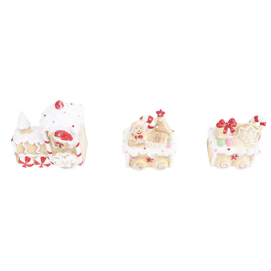 Xmas Train Three Part Resin Creative Cute Fade Resistant Xmas Train Figurine for Decoration