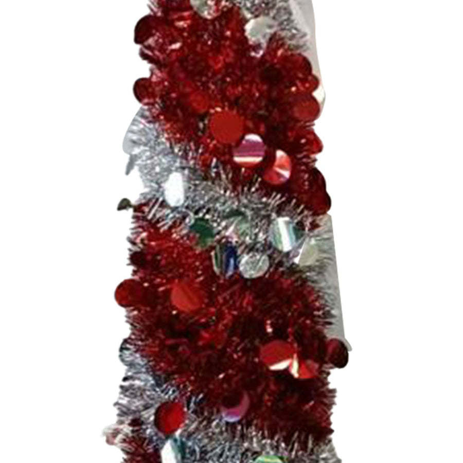 Retractable Xmas Tree Small Foldable PVC Holiday Decoration Supplies Red White 150x33cm
