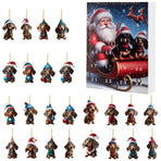 Vacation Advent Calendar Cute Dachshund Pendant 24 Days Xmas Countdown Calendar for Present Type A